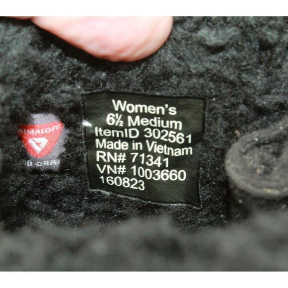 LL Bean Black Leather Waterproof Shearling Lined Winter Boots Size 6.5 M - Picture 8 of 9